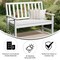Flash Furniture Ellsworth 50 All Weather Indoor/Outdoor Recycled HDPE Bench with Contoured Seat in White LE-HMP-2035-12-WHT-GG - alternate 4